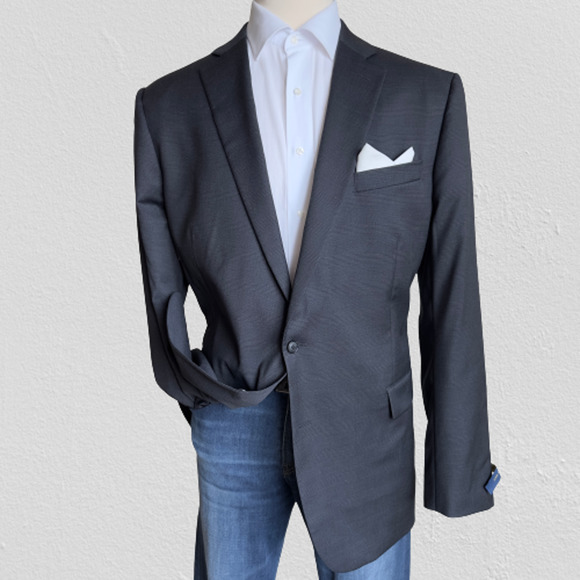 Stafford Other - STAFFORD Mens Blazer Sport Coat Jacket 44R Black Plaid Wool Blend Suits Suit